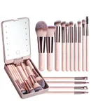 BS-MALL Travel Makeup Brush Set ，14 Pcs Mini Makeup Brushes ,pink