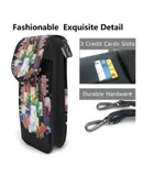 Watercolor Wine Glasses And Bottles Decorated With Delicious Food Pu Leather Crossbody Phone Bag Card Slots Flip Phone Purse With Adjustable Strap 7.6x4.9inch