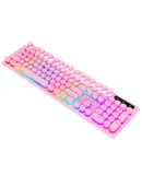 Gaming Keyboards, PC Keyboards, Competition Keyboards, Pink Gaming Keyboard (Wired Keyboard with LED Light for Gamers/Workers 104 Keys)