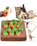 Cat Toys for Indoor Cats, Carrot Cat Toy Cat Food Puzzle Toy Stimulation Toys for Indoor Cat Hide and Seek Feeding Training for Hiding Snacks 12 Squeaky Carrots