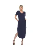 Women's Short Sleeve V-neck Maxi Dress