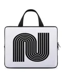 70s Retro Vintage Style Geometric Design 333 Black And White Laptop Bag Women Man 10 12 13 15 17 Inch Office Notebook Travel Computer Handbag Waterproof Bag Notebook Cover