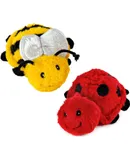 Dog, White and Bug Pet Plush Toy with Squeaker (Lady Bug and Bee)