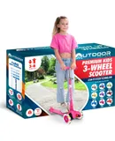 Outdoor Cruiser 3-Wheel Kids Scooter with LED Lighted Wheels, Lean-to-Steer, 4-Level Adjustable Handlebar, and 150 lbs Weight Support for Ages 3-8