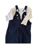 Infant & Toddler Overalls in a Fun Print (Skunk) Striped Long-Sleeve Shirt Included - 2 Piece Set