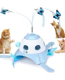 Interactive Cat Toy with Running Mouse, Electronic Motion Cat Toy Automatic Teaser for Indoor Cats, Pop and Play Hide Seek Cat Toy Hunting Mouse for Pet Cat Kitten Play Fun Exercise, Green