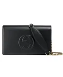 Gucci Soho Wallet on Chain Black Leather Cross Body Clutch Bag