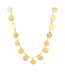 Choker Necklace with Polished Discs in 14k Yellow Gold