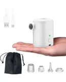 Electric Air Pump-Portable Air Pump with 2000mAh Battery USB Rechargeable to Inflate Deflate for Swimming Ring,Pool Floats，Air Bed，Storage Bag Pumping - Non-Vacuum Effect-White