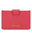 Prada Saffiano Leather Card Case Passcase Card Accordion Peonia Pink