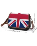 Flag of The United Kingdom Vintage Crossbody Bag for Women Medium Leather Hobo Bags Shoulder Bag Classic City Leather Satchels