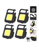 4Pack Keychain Work Light Keychain Flashlights 4 Light Modes Keychain Light Emergency Light with Folding Bracket Bottle Opener for Fishing,Camping and Walking