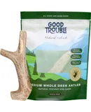 Pets All-Natural Shed Premium Antler Dog Chews -North American Sourced Deer Antlers for Dental Health & Anxiety Relief Odor-Free & Non-Toxic Chew Toys for Dogs 1 Whole Antler, Medium