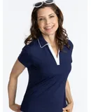 Classic and Fantastic Shortsleeve Golf Top - Navy Blue