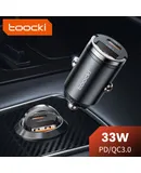 PD33W Super Fast Charge QC3.0 Mini metal pull ring car charger for Huawei Apple