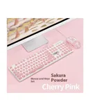 YIJIN two-piece set V8 pink LED backlight USB wired mechanical keyboard + DPI one-click switching mouse