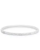 Simple Plated Finish Crystal Bangle