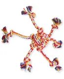 Meow& Interactive Rope Toys Indestructible 1.7lbs Ropes with 7 Knots for Aggressive Chewers and Large Dogs, Ideal for Multi-Dog Tug of War and Teeth Cleaning Enrichment for Medium Breeds-Orange