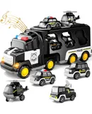 Toddler Truck Boy Toys for Children 3-5 Years Old 2025 Main Recommended Gift for Inertia Powered Vehicle Car Toys, Christmas Birthday Gift for Children 1-9 Years Old Black