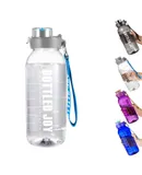 Water Bottle, BOTTLED JOY 1 Litre Sports Water Bottle with Time Markings and Reusable, 32 Oz Leakproof DUNDUN Water Bottle BPA-Free, Flip Top for Sports, Cycling, Camping