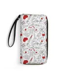 Blood Medical Equipment Pattern Wallet for Womens PU Leather Zip Around Wallers Clutch Wristlet Travel Long Purse
