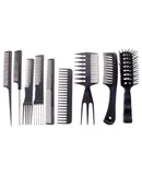 Professional Plastic Comb and Brush Set by Marianna for Unisex - 9 Pc Beauty Comb, Tail Comb, Hip Comb, Pro Tangle Hair Styler With 1 Metal Wires, Volume-II Fluff Comb, Tangle Comb, Pro Tangle Hair Styler With 5 Metal Wires, Teaser Hair Styler With 5 Plastic Wires, Vent Brush - Large