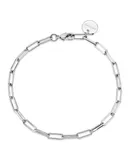 Silver Elongated Link Chain Anklet by eklexic