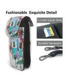 Happy Camping Pu Leather Crossbody Phone Bag Card Slots Flip Phone Purse With Adjustable Strap 7.6x4.9inch