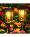Solar Path Lights 6 Piece Solar Lights, Waterproof Outdoor Path Lights Warm White For Garden Patio Deck Lawn Porch Walkway Backyard Sidewalks