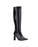 New York & Company Women's Isabelle Croc Embossed Knee-High Boots