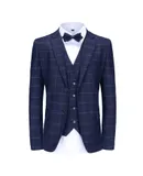Braveman Men's 3-Piece Windowpane Plaid Slim Fit Suit