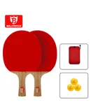 BOLIPRINCE Ping Pong Paddles Set Table Tennis Rackets with Balls,Style B horizontal shot