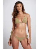 Tamara Triangle Bikini Top With Removable Pads Lurex - Green