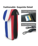 French Flags (France) Pu Leather Crossbody Phone Bag Card Slots Flip Phone Purse With Adjustable Strap 7.6x4.9inch