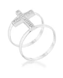 Francis 0.08ct CZ Contemporary Cross Ring