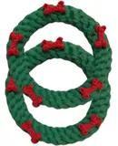 Christmas Wreath Dog Toy Durable Chewing Toy for Puppies Dogs Pet Supplies for Home Shop Festive Holiday Dog Bite Toy with Cute Design