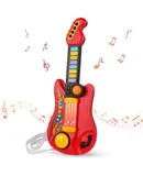 Kids Guitar 2 in 1 Musical Instruments for Kids Piano Toddler Toy Guitar with Strap Electric Guitar for Kids Music Toys for 3 4 5 Year Old Boys Girls Gifts (Red)