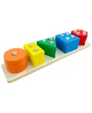 Montessori Toys for 1 to 3-Year-Old Boys Girls Toddlers and Kids Preschool, Wooden Sorting & Stacking Educational Toys, Color Recognition Stacker Shape Sorter, Learning Puzzles Gift