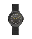Simplify The 7100 Leather-Band Watch w/Date - Black/Yellow
