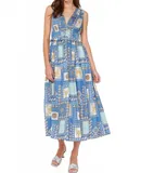 Current Air Minka Dress In Blue Multi