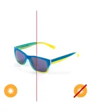 Kids Solize Hello Summer - Blue and Yellow to Green by DelSol for Kids - 1 Pc Sunglasses