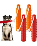 4 Pcs Dog Training Bumper with Throw Rope 11 x 2 Inch Dog Retriever Training Dummy Dog Toys Standard Size Duck Dog Hunting Training Tool for Hunting Dogs(Orange and Red)
