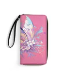 Fantasy Butterfly Wallet for Womens PU Leather Zip Around Wallers Clutch Wristlet Travel Long Purse