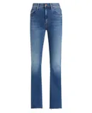 MOTHER Women's The Cruiser Sneak Fray Jeans, Hike Hike Baby