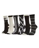 Mio Marino Women's Dress Crew Socks 6 Pack-Tasteful Finesse-9-11