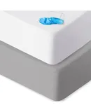 Waterproof Bassinet Sheets Fit for Miclassic, Baby Delight, TCBunny, Milliard,  Traveler/Skylar and Other Bedside Sleeper Bassinet Mattress, Ultra Soft Microfiber Sheets, White & Grey