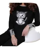 Angel Kitty Paws Pullover In Black Multi