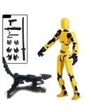 (Assembly Completed) T13 Action Figure Set, 3D Printed Toys Robo 13 Action Figure,Dummy 13 Titan 13 Action Figure ,2pcs,black/yellow+black/orange