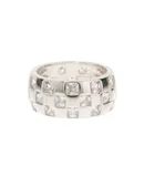 Luv Aj Checkerboard Cigar Band Ring In Silver
