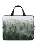 Aesthetic Foggy Mountain View Painting Trees Laptop Bag Women Man 10 12 13 15 17 Inch Office Notebook Travel Computer Handbag Waterproof Bag Notebook Cover